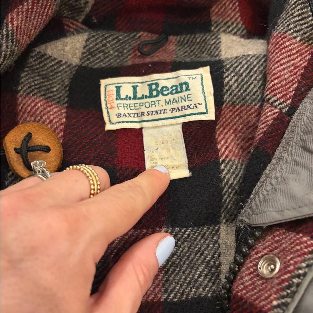 L.L. Bean Gray Baxter state parks with Red Plaid Lining